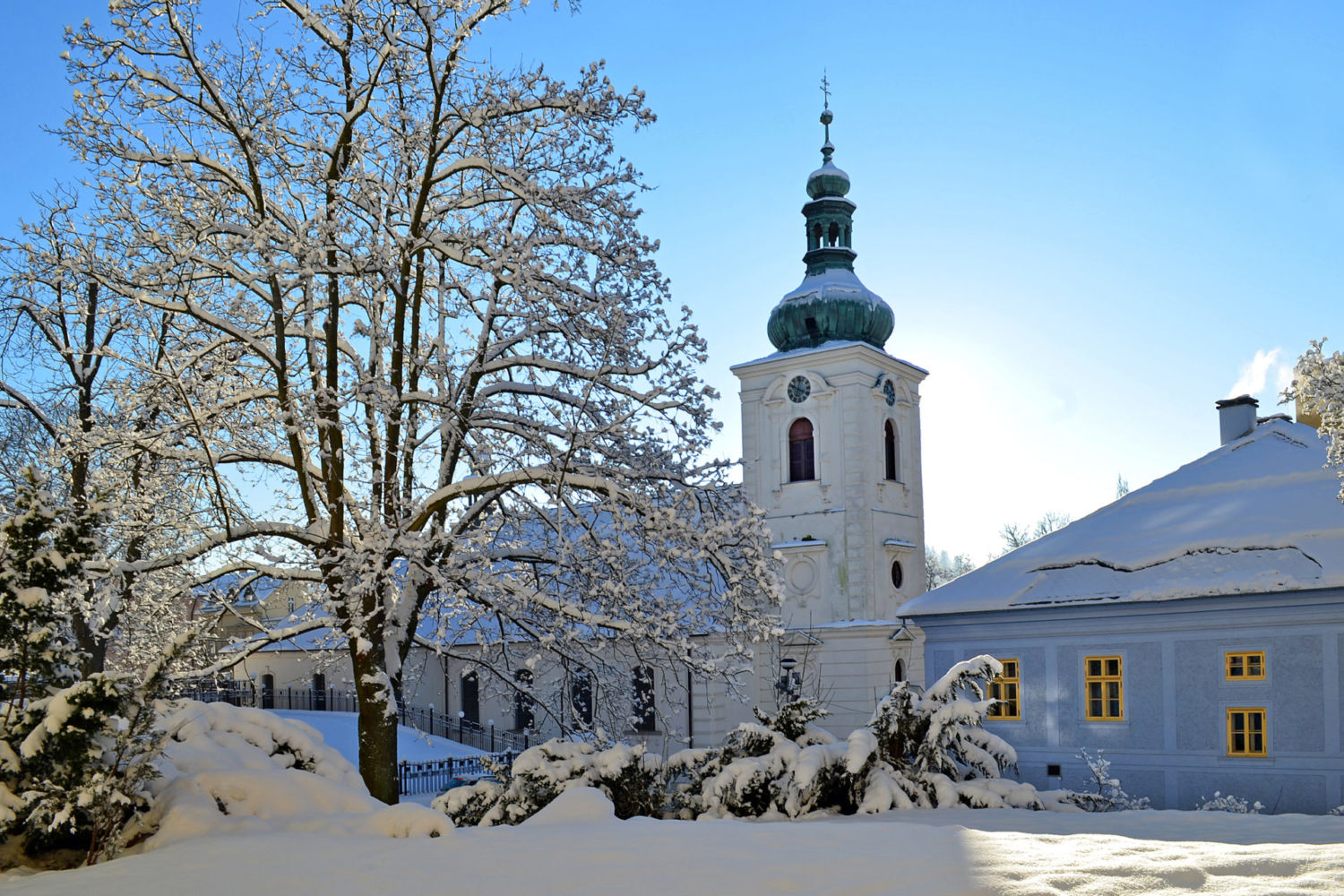 kostel sv. Anny v zimě